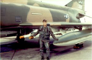 Richard Keyt in front of an F-4